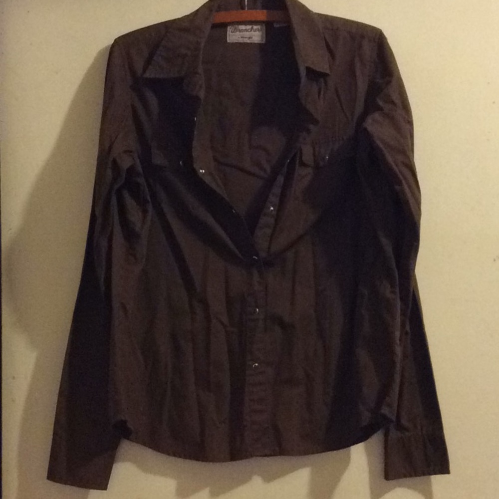 Brown button up dress shirt